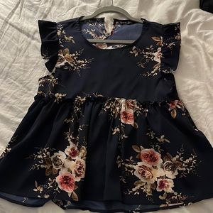 Pemblum blouse . Navy floral . Never worn